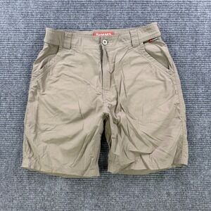 Simms Fishing Products Shorts Mens Medium 8" Inseam Khaki Tan Guide Outdoor Hike